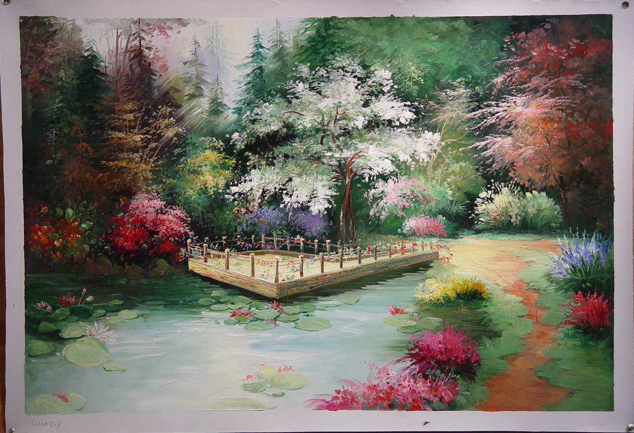 (image for) Handmade oil painting Copy paintings of famous artists Thomas Kinkade's painting,No.50 - Click Image to Close